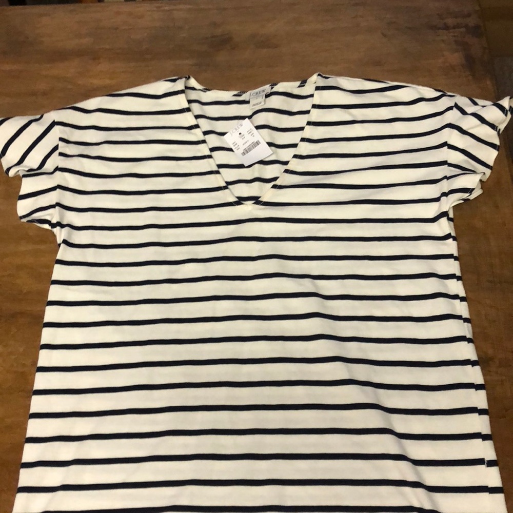 Jcrew flutter sleeve striped shirt